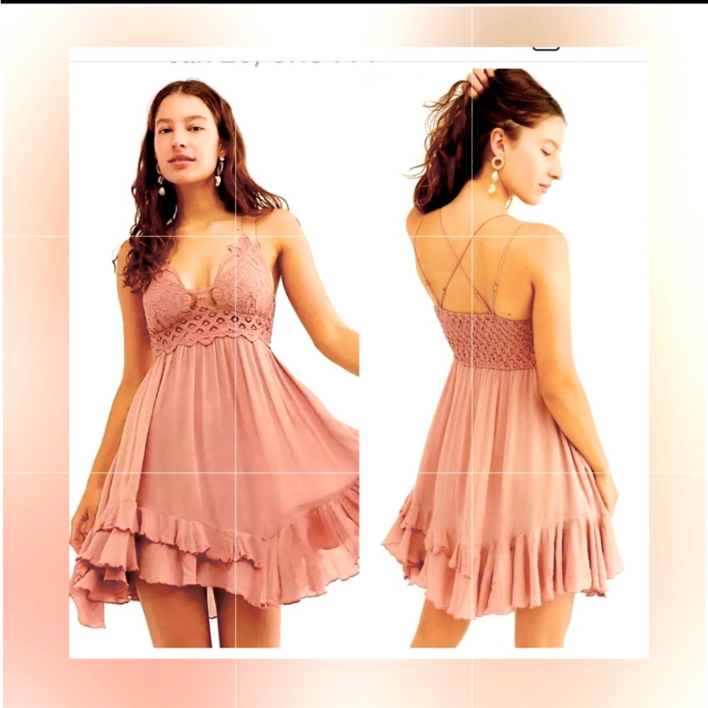 Intimately by Free People Adella Slip Dress in Rose Size XS NWT 💋🥰